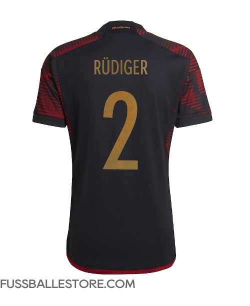 Günstige Deutschland Antonio Rudiger #2 Auswärtstrikot WM 2022 Kurzarm